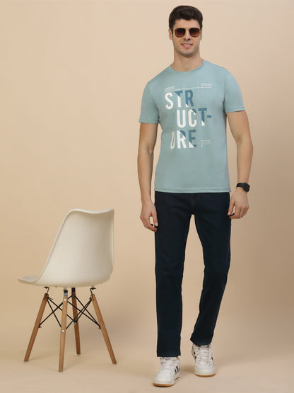 T-Shirt for Men | Breathable & Soft with Color Fastness Regular Fit Round Neck Poly Cotton Fabric Printed Pattern