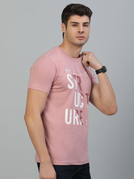 T-Shirt for Men | Breathable & Soft with Color Fastness Regular Fit Round Neck Poly Cotton Fabric Printed Pattern
