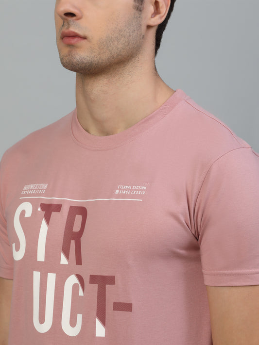 T-Shirt for Men | Breathable & Soft with Color Fastness Regular Fit Round Neck Poly Cotton Fabric Printed Pattern
