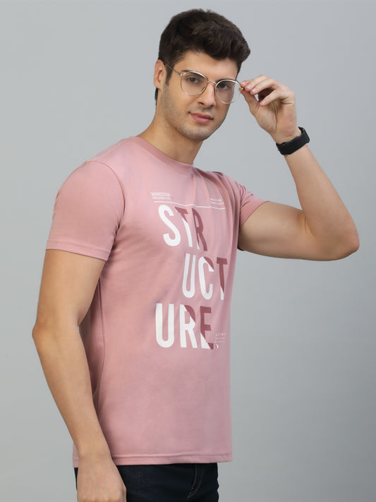 T-Shirt for Men | Breathable & Soft with Color Fastness Regular Fit Round Neck Poly Cotton Fabric Printed Pattern