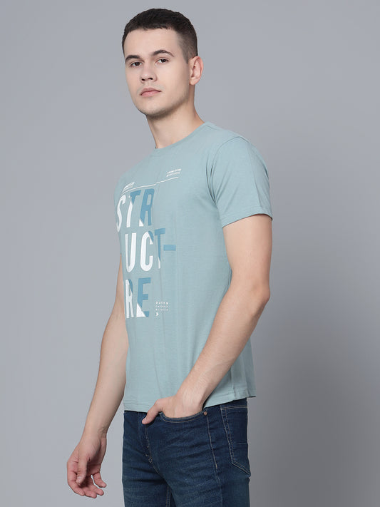 Cantabil Men Light Teal T-Shirt (7133913251979)
