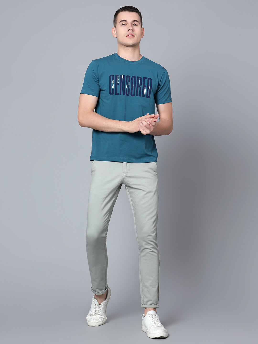 Cantabil Men Teal T-Shirt (7134076764299)