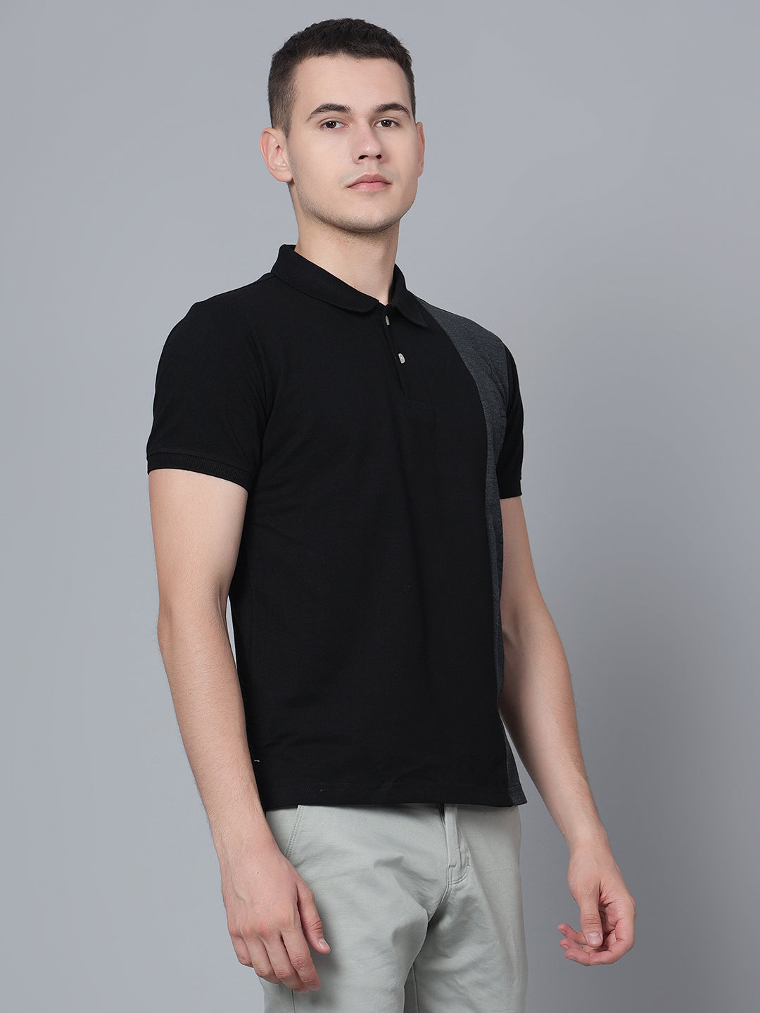 Cantabil Men Black Polo T-Shirt (7134076928139)