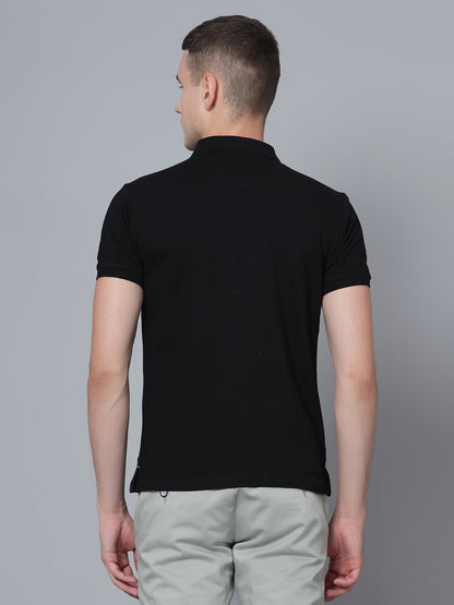 Cantabil Men Black Polo T-Shirt (7134076928139)