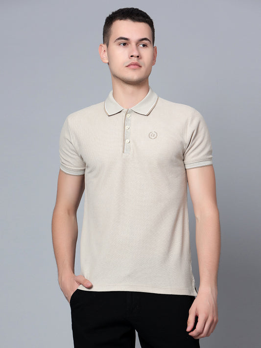 Cantabil Men Beige Polo T-Shirt (7134077124747)