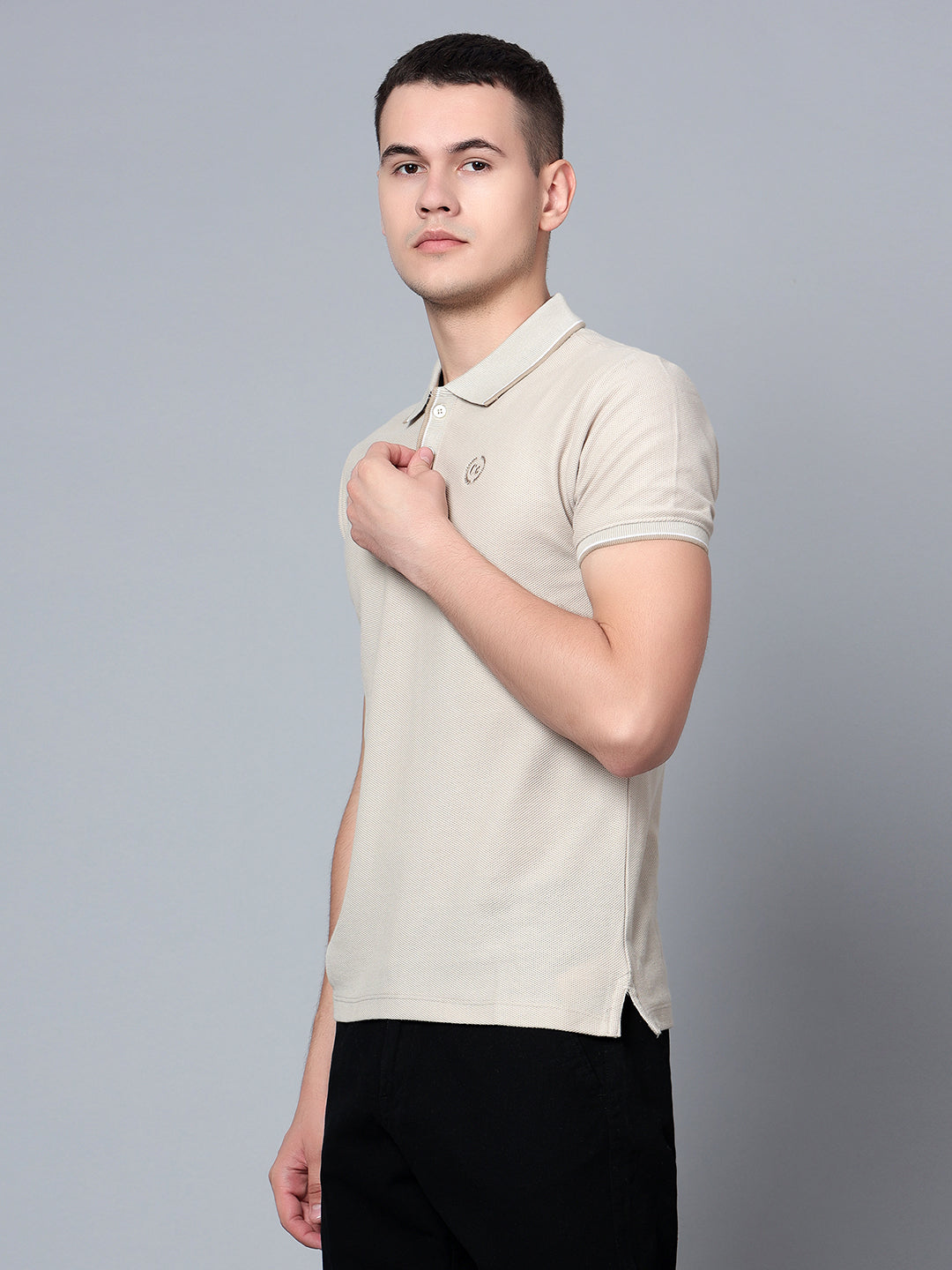 Cantabil Men Beige Polo T-Shirt (7134077124747)