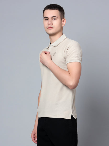 Cantabil Men Beige Polo T-Shirt (7134077124747)