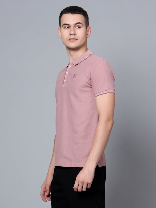 Cantabil Men Dusty Pink Polo T-Shirt (7134077354123)