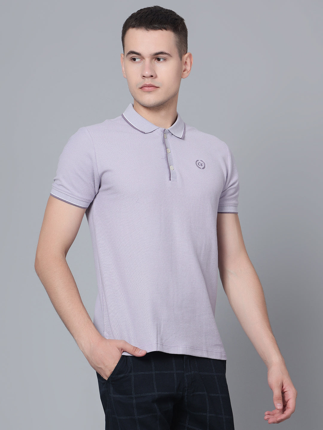 Cantabil Men Purple Polo T-Shirt (7134079189131)
