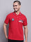 Cantabil Men Red Polo Neck T-Shirt (7139062382731)