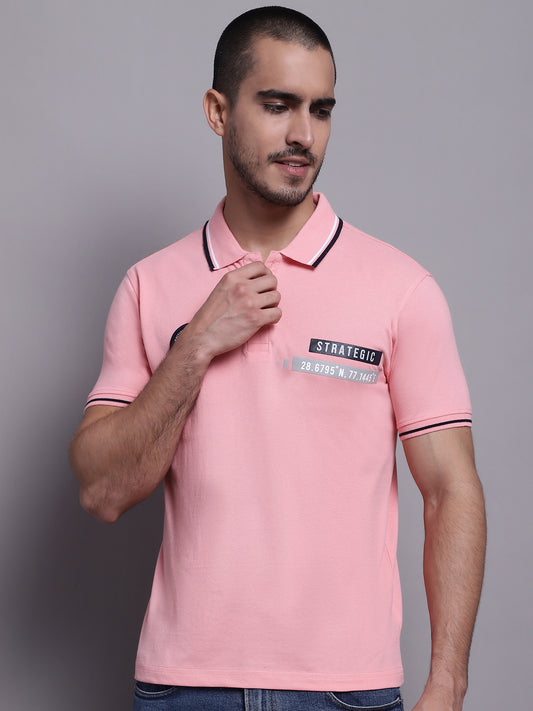 Cantabil Men Pink Casual T-Shirt (7143970635915)