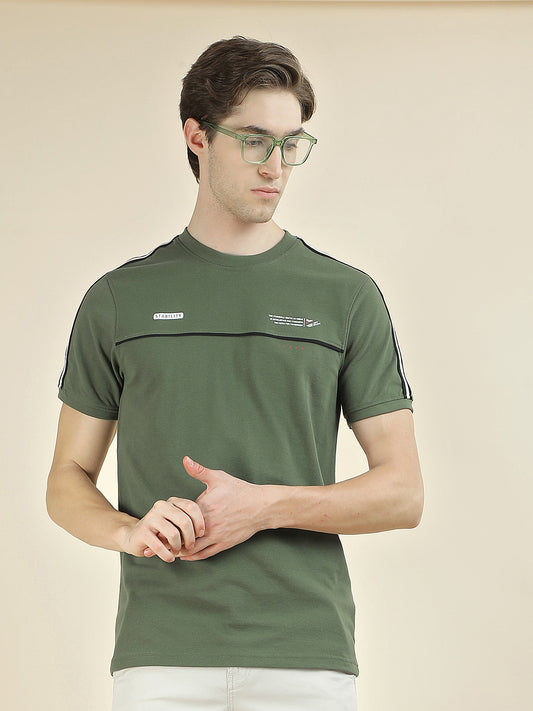 T-Shirt for Men | Breathable & Soft with Color Fastness Regular Fit Round Neck Poly Cotton Fabric Solid Pattern