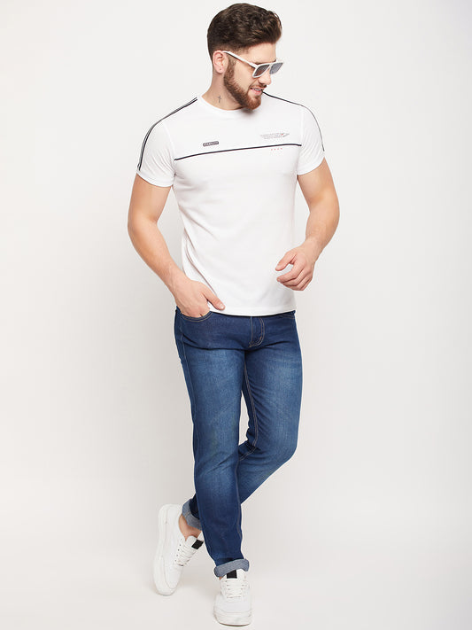 Cantabil Men White T-Shirt (7135103975563)