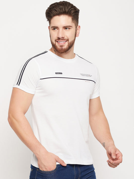 Cantabil Men White T-Shirt (7135103975563)