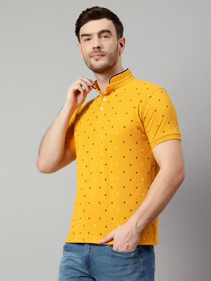 Cantabil Men Mustard T-Shirt (7113909862539)