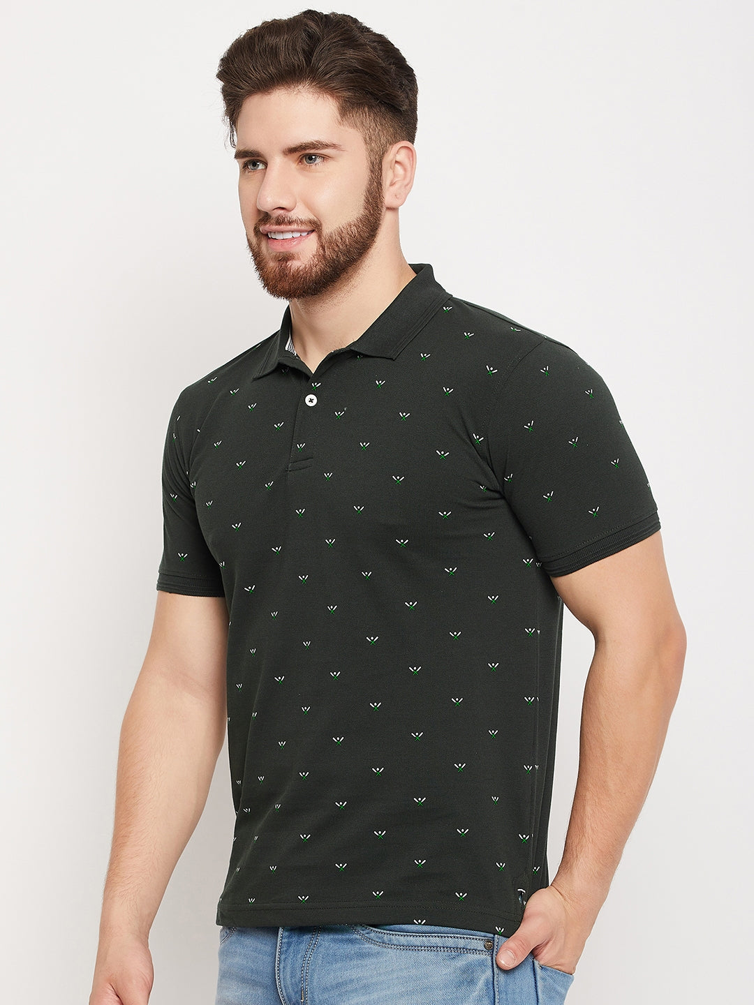 Cantabil Men Green Polo T-Shirt (7134702043275)