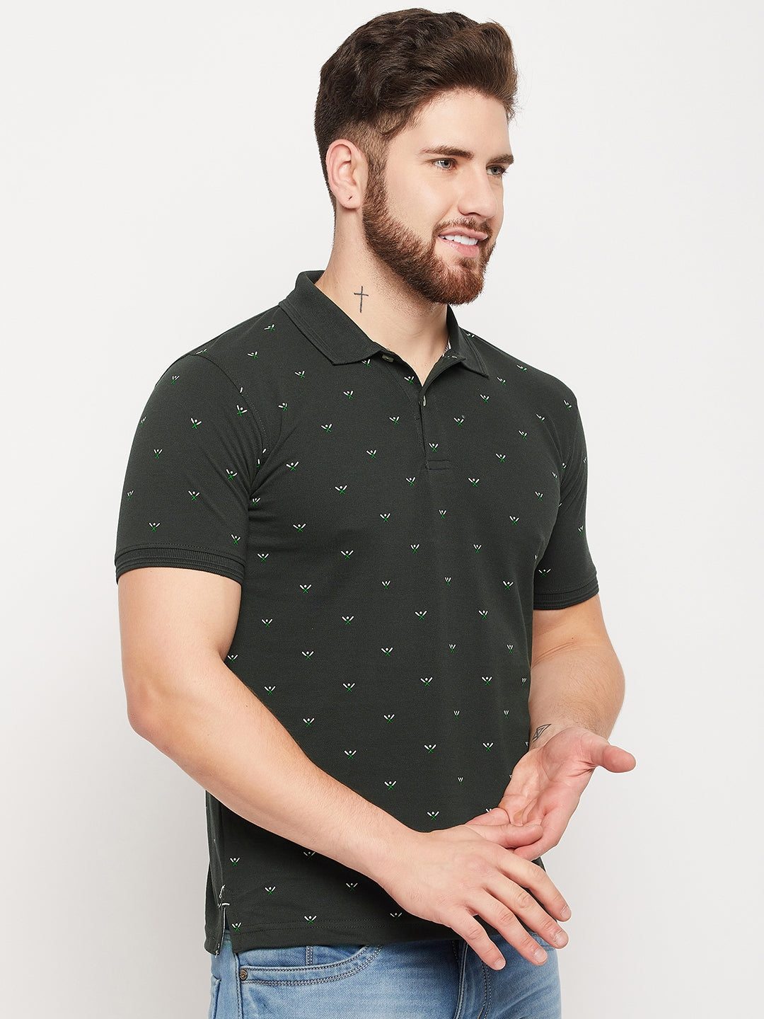 Cantabil Men Green Polo T-Shirt (7134702043275)