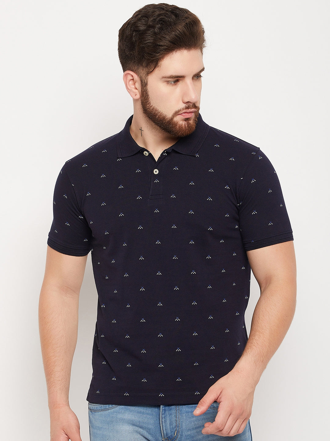 Cantabil Men Navy Polo T-Shirt (7134702403723)