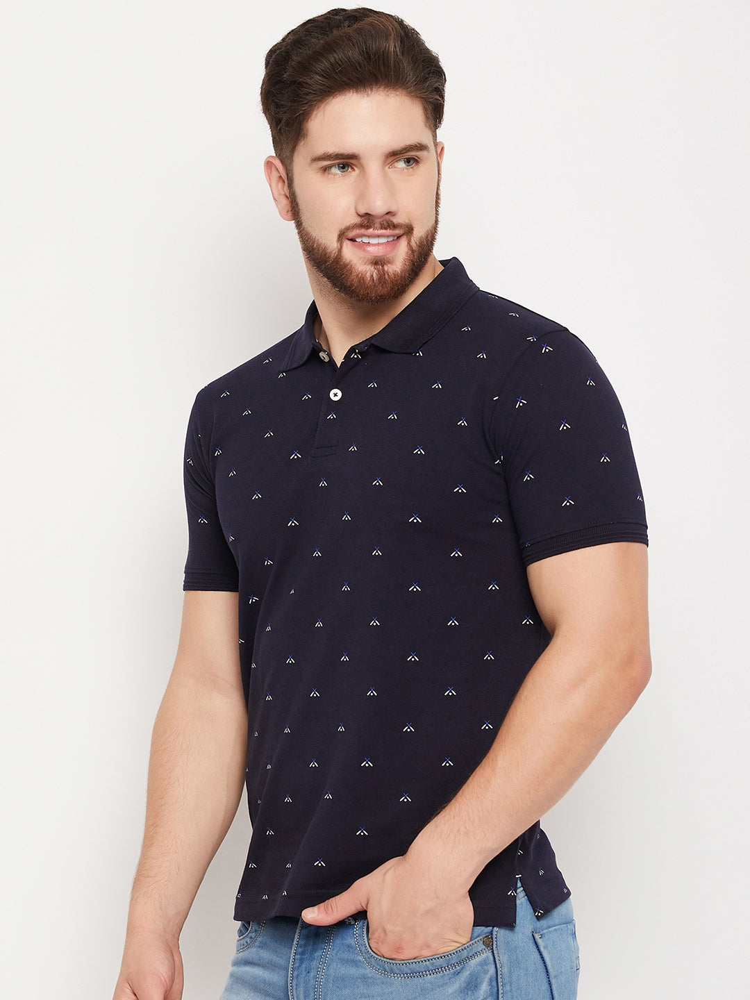 Cantabil Men Navy Polo T-Shirt (7134702403723)