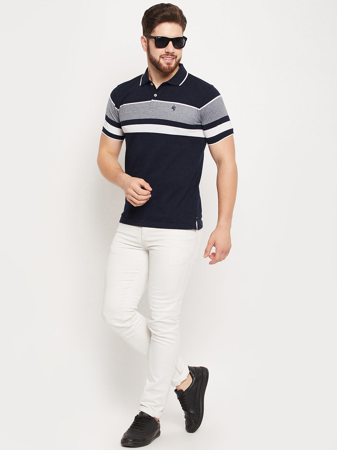 Cantabil Men Navy Polo T-Shirt (7134703648907)