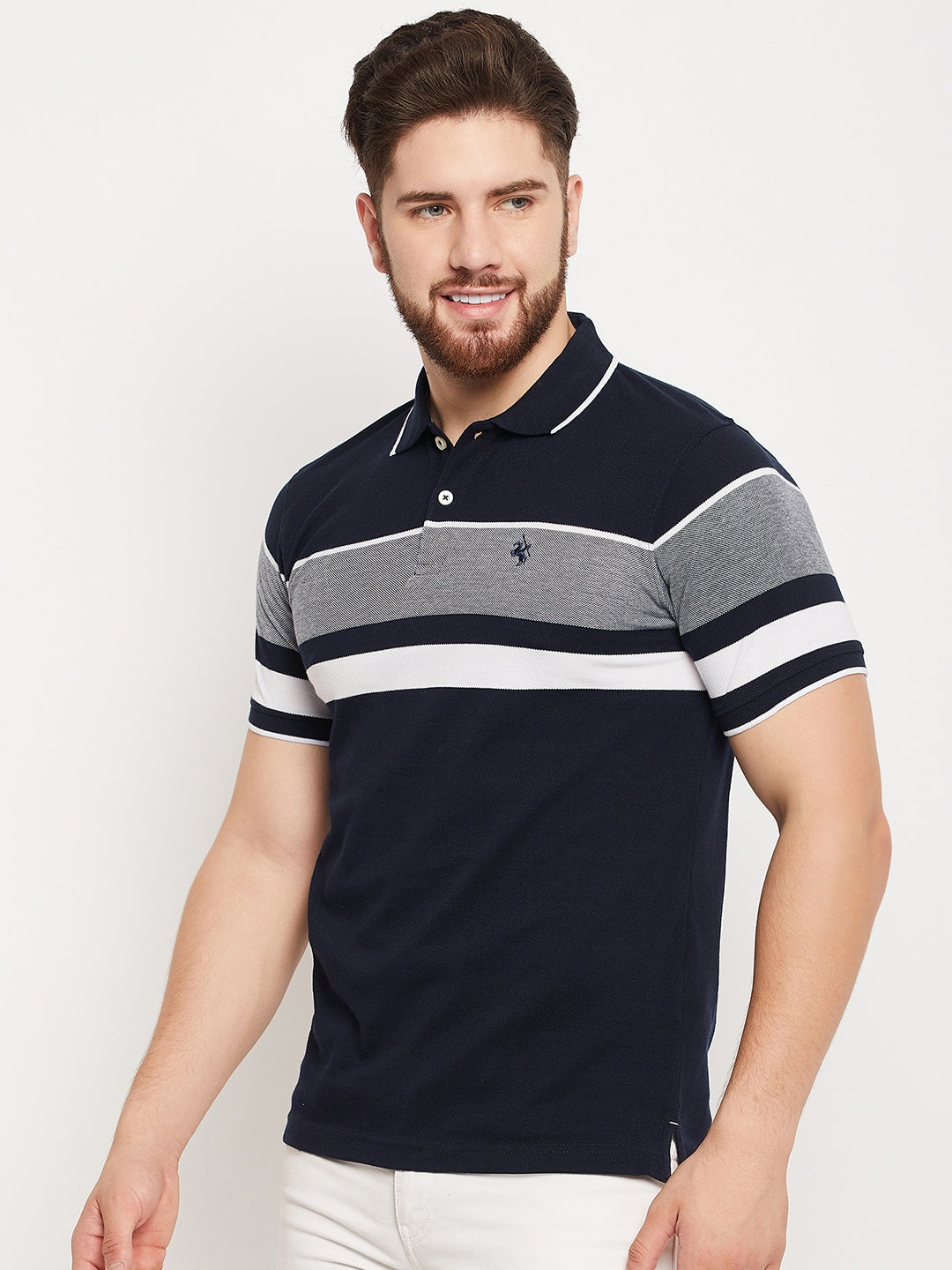 Cantabil Men Navy Polo T-Shirt (7134703648907)