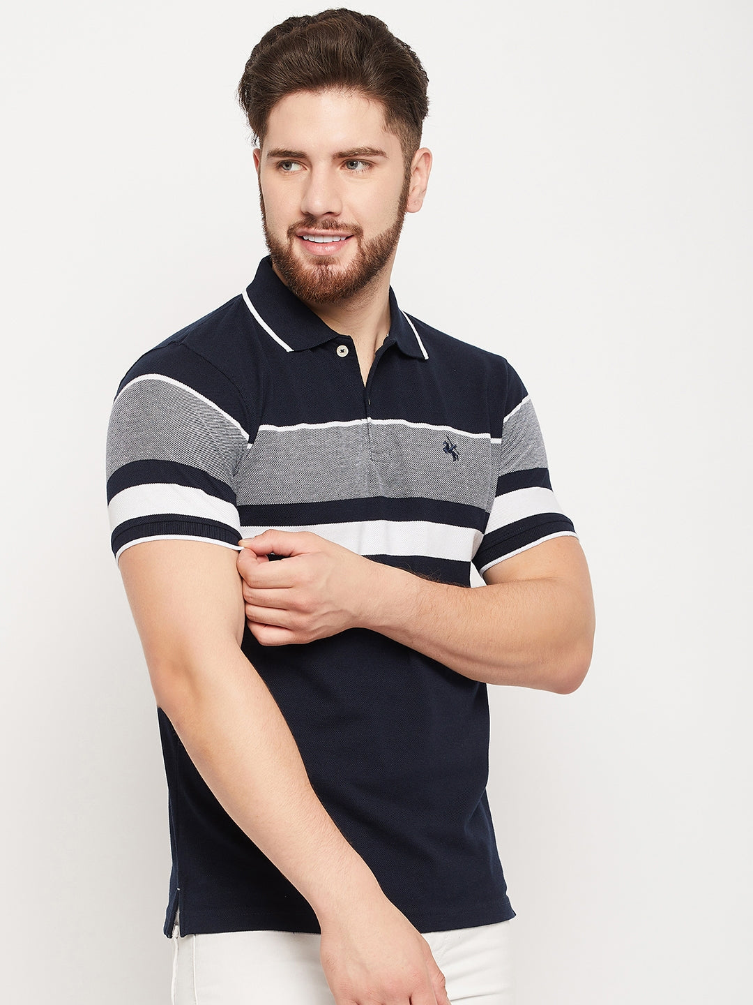 Cantabil Men Navy Polo T-Shirt (7134703648907)