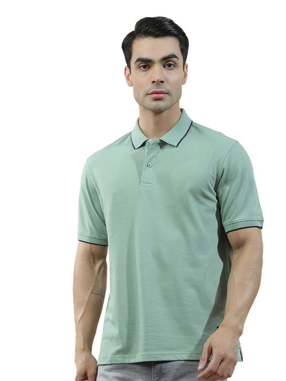 T-Shirt for Men | Breathable & Soft with Color Fastness Regular Fit Polo Neck Pure Cotton Fabric Solid Pattern