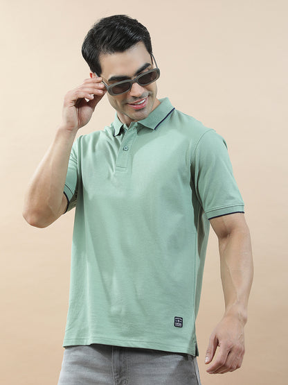 T-Shirt for Men | Breathable & Soft with Color Fastness Regular Fit Polo Neck Pure Cotton Fabric Solid Pattern