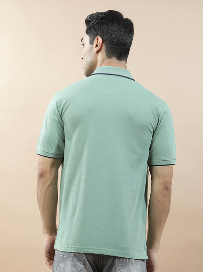 T-Shirt for Men | Breathable & Soft with Color Fastness Regular Fit Polo Neck Pure Cotton Fabric Solid Pattern