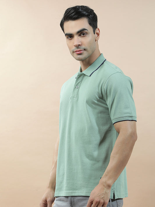 T-Shirt for Men | Breathable & Soft with Color Fastness Regular Fit Polo Neck Pure Cotton Fabric Solid Pattern