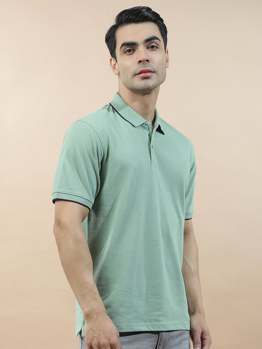 T-Shirt for Men | Breathable & Soft with Color Fastness Regular Fit Polo Neck Pure Cotton Fabric Solid Pattern
