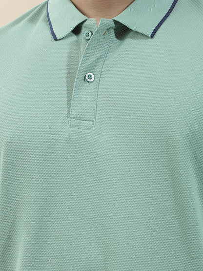 T-Shirt for Men | Breathable & Soft with Color Fastness Regular Fit Polo Neck Pure Cotton Fabric Solid Pattern