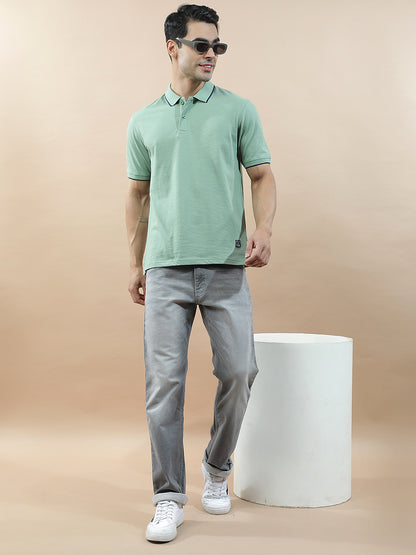 T-Shirt for Men | Breathable & Soft with Color Fastness Regular Fit Polo Neck Pure Cotton Fabric Solid Pattern