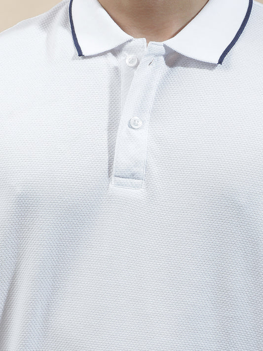 Men's White Regular Fit Solid Half Sleeve Casual T-Shirt