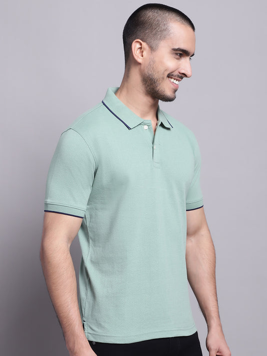 Cantabil Men Light Green Casual T-Shirt (7143089307787)