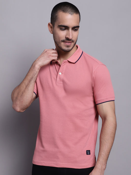 Cantabil Men Pink Casual T-Shirt (7143095500939)
