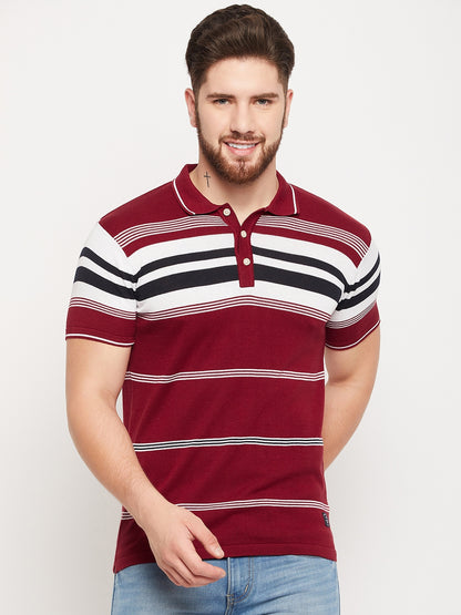 Cantabil Men Maroon Polo T-Shirt (7134709743755)