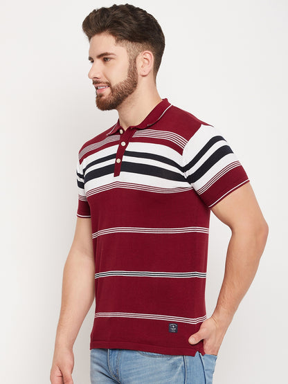 Cantabil Men Maroon Polo T-Shirt (7134709743755)