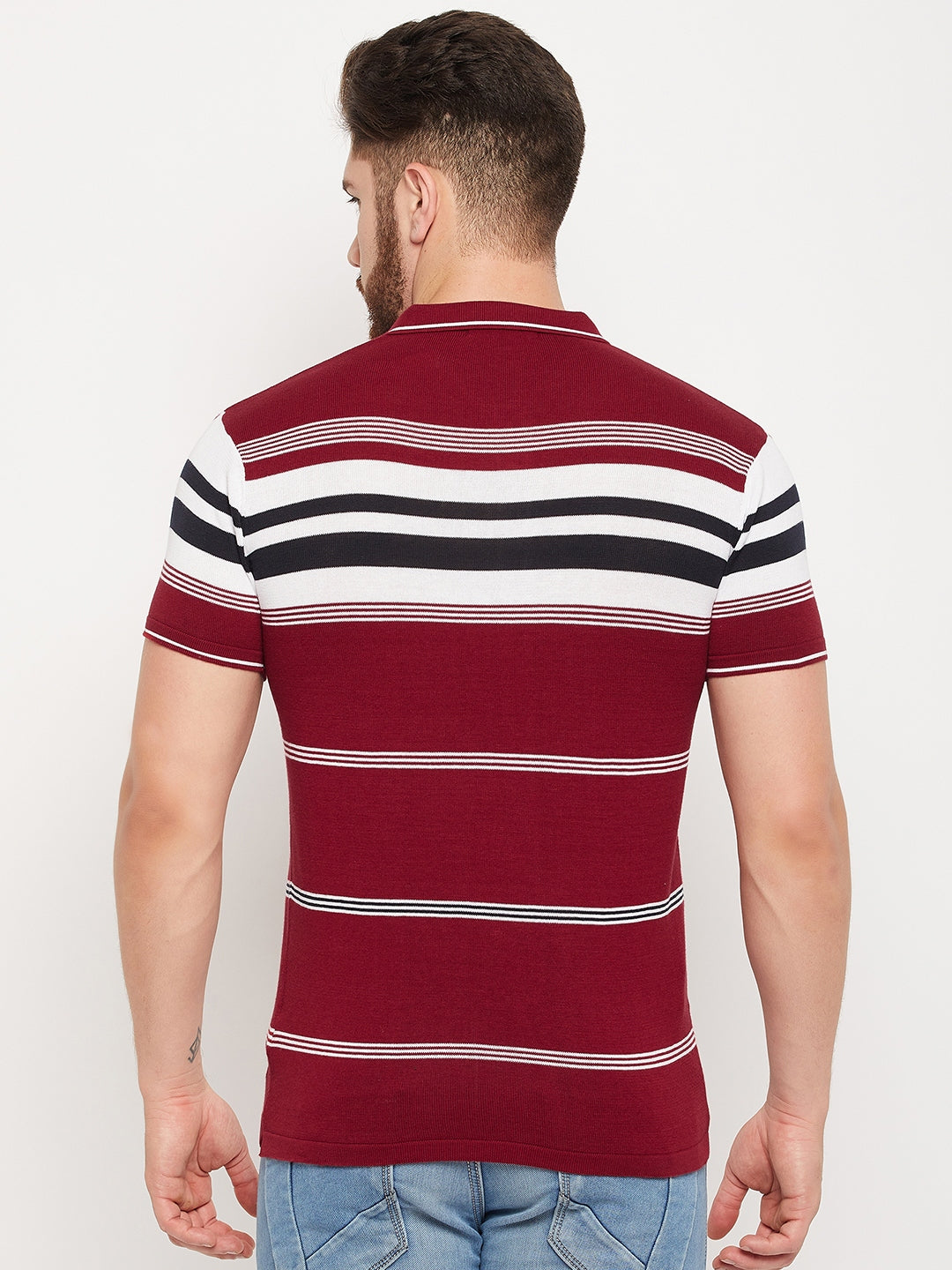 Cantabil Men Maroon Polo T-Shirt (7134709743755)