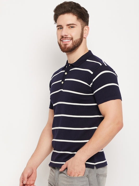Cantabil Men Navy Polo T-Shirt (7134714396811)