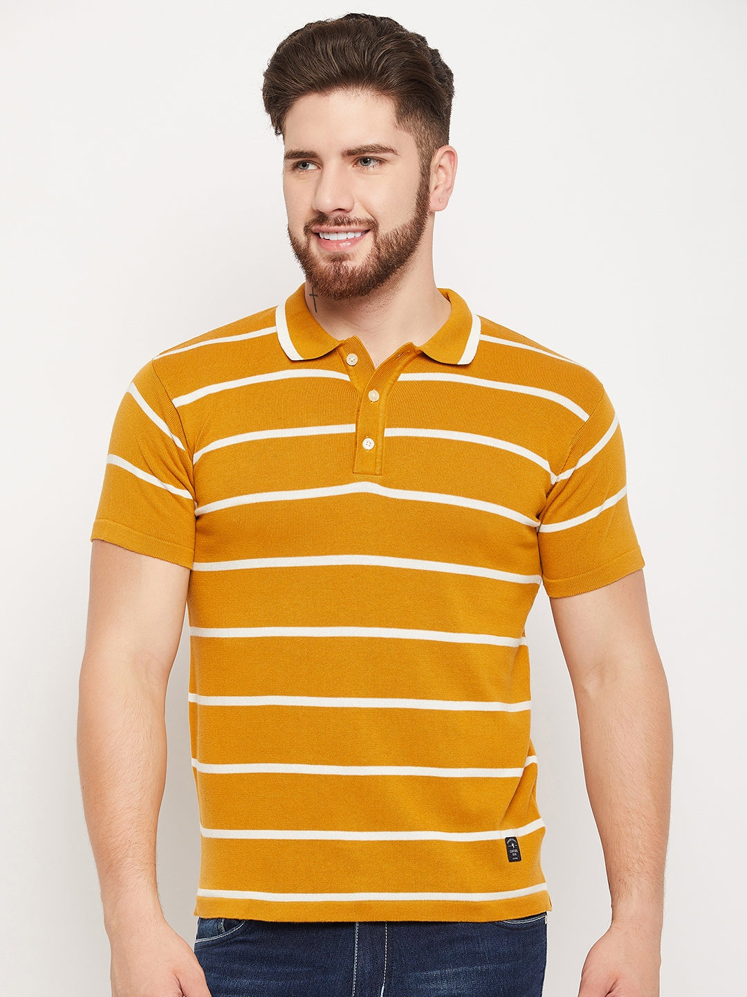 Cantabil Men Mustard T-Shirt (7134719213707)