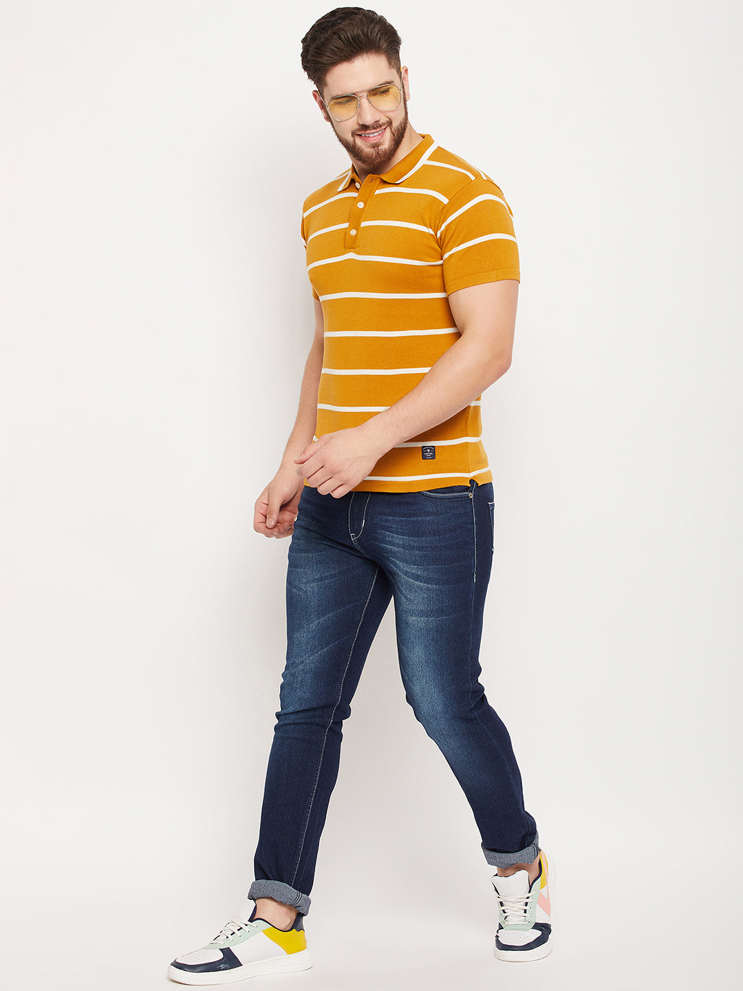 Cantabil Men Mustard T-Shirt (7134719213707)