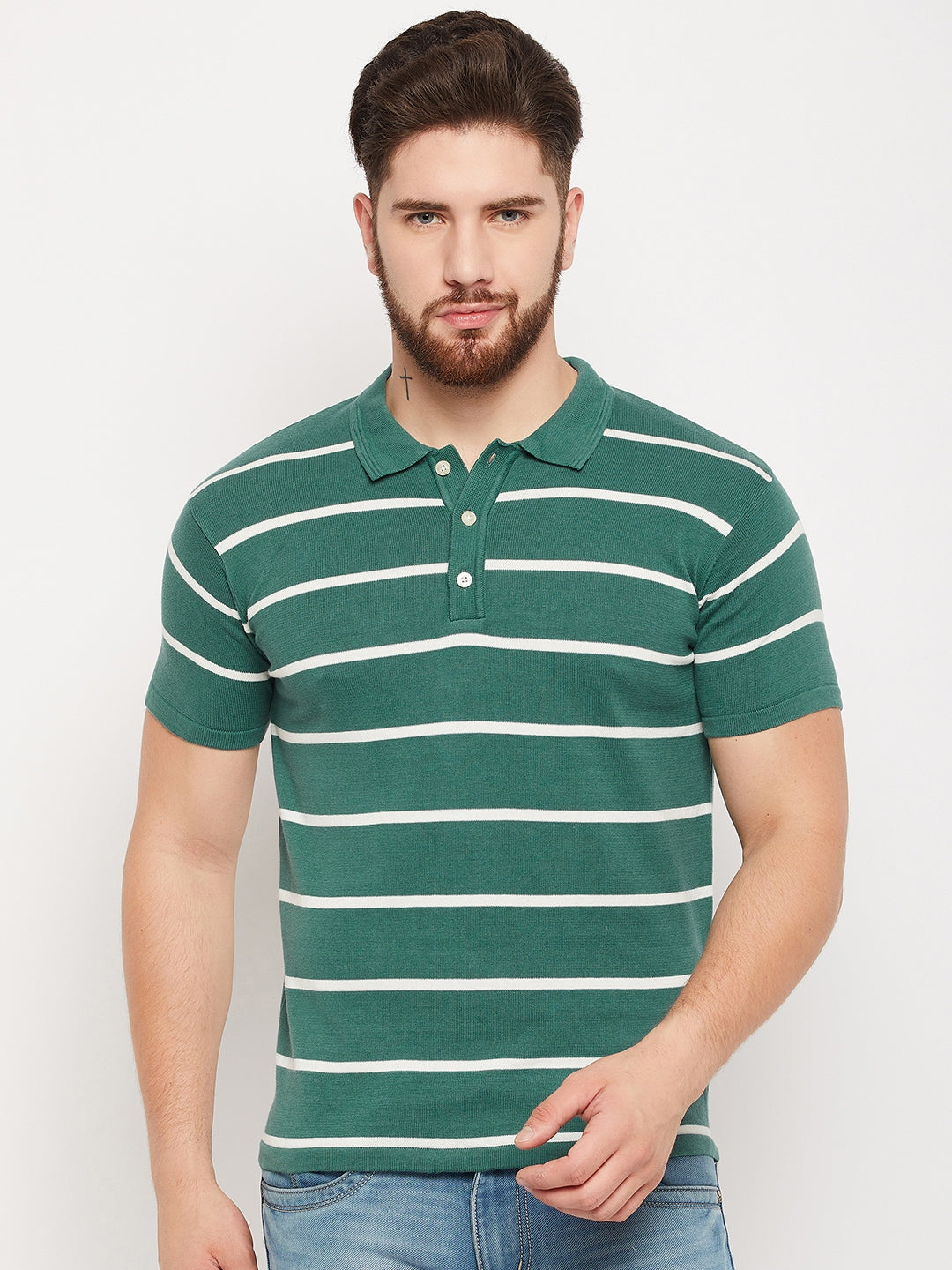 Cantabil Men Teal Polo T-Shirt (7134732091531)