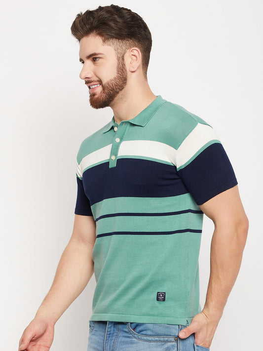 Cantabil Men Teal Polo T-Shirt (7134733369483)