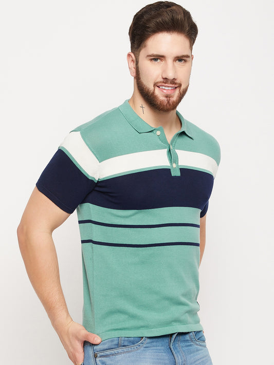 Cantabil Men Teal Polo T-Shirt (7134733369483)