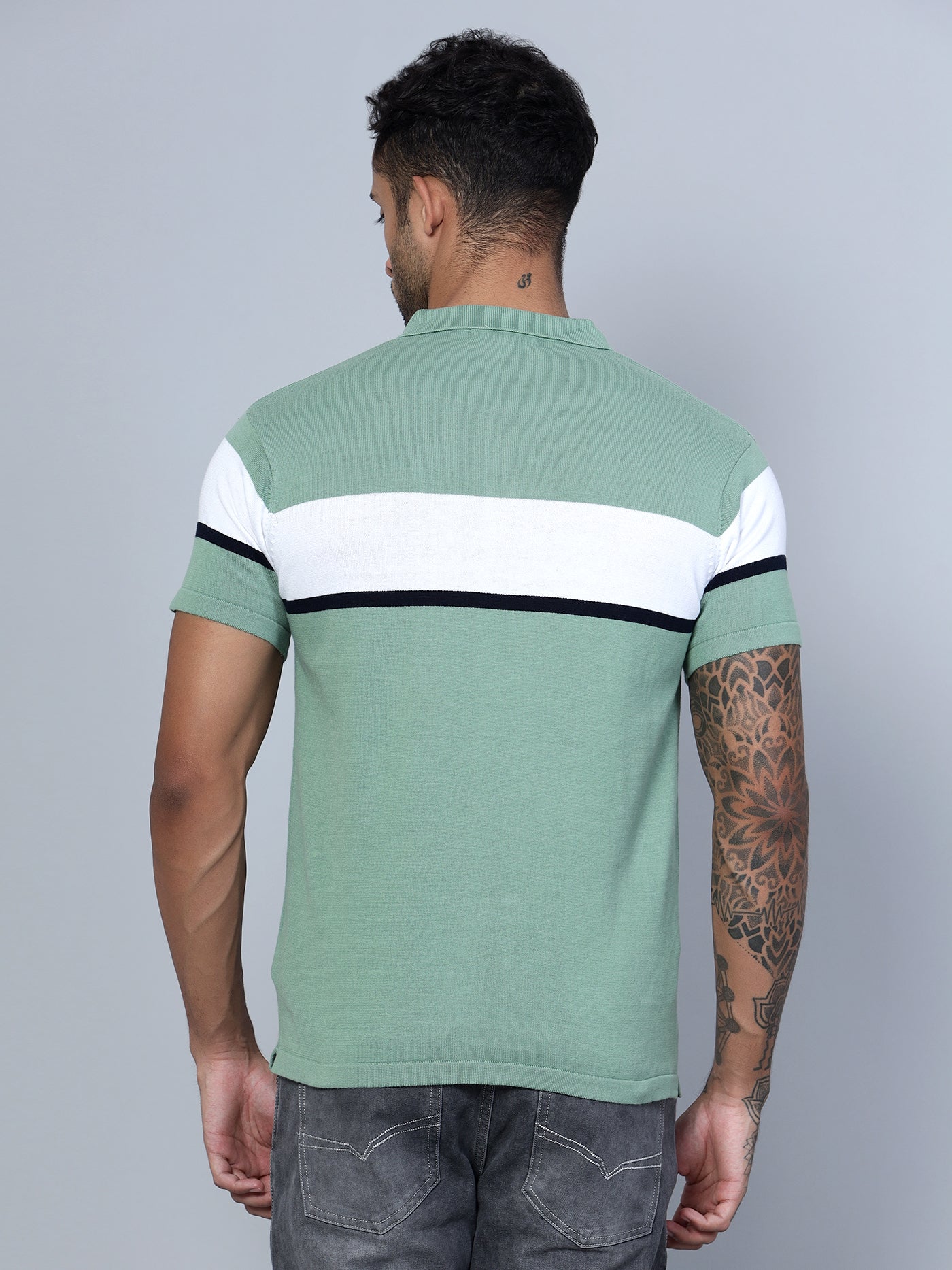 Cantabil Men Polo Neck Light Green T-Shirt (7134731206795)