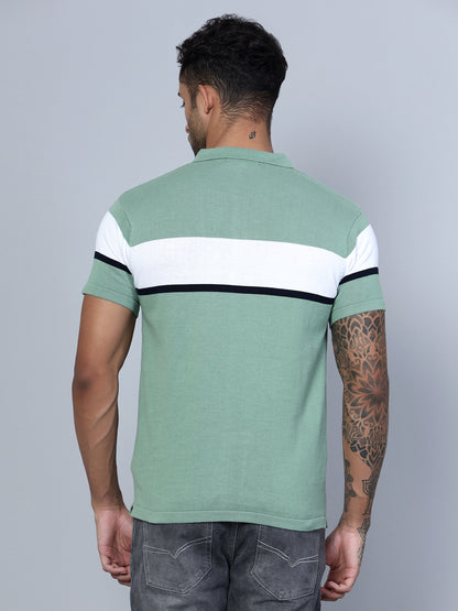 Cantabil Men Polo Neck Light Green T-Shirt (7134731206795)