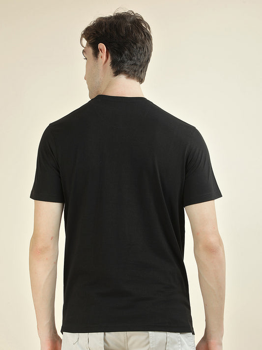 T-Shirt for Men | Breathable & Soft with Color Fastness Regular Fit Round Neck Poly Cotton Fabric Printed Pattern