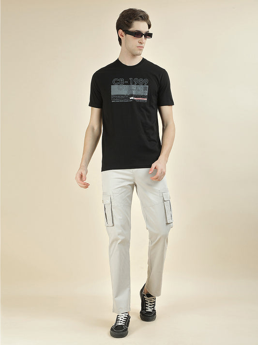 T-Shirt for Men | Breathable & Soft with Color Fastness Regular Fit Round Neck Poly Cotton Fabric Printed Pattern