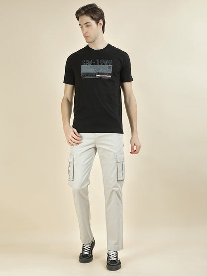 T-Shirt for Men | Breathable & Soft with Color Fastness Regular Fit Round Neck Poly Cotton Fabric Printed Pattern